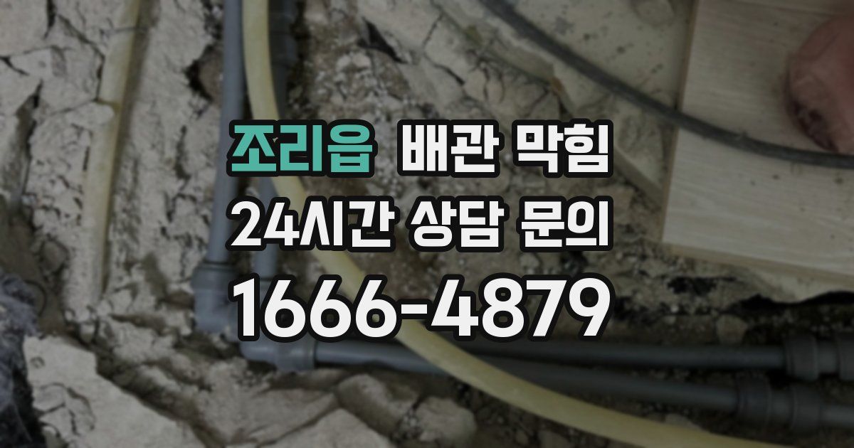 조리읍 배관 막힘