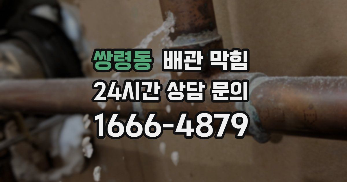 쌍령동 배관 막힘