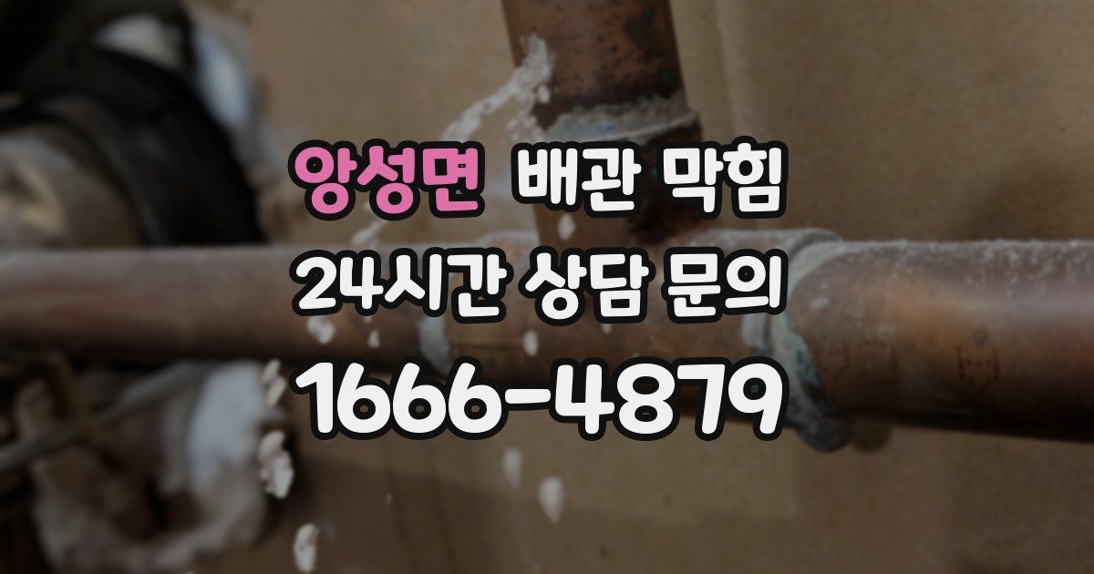 앙성면 배관 막힘