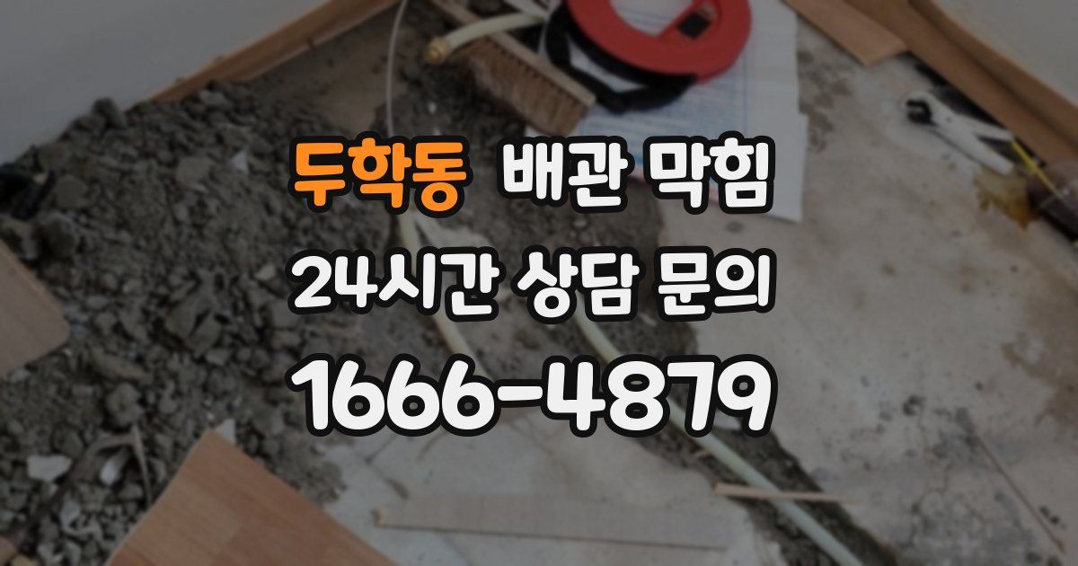 두학동 배관 막힘