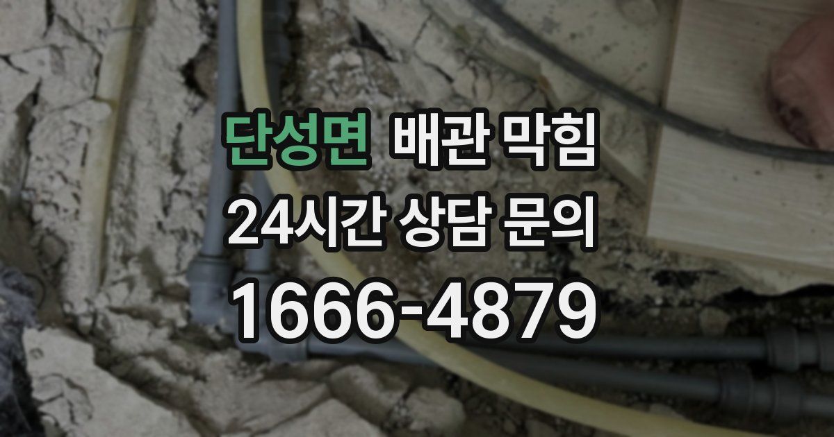 단성면 배관 막힘
