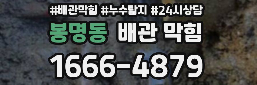 봉명동 배관 막힘