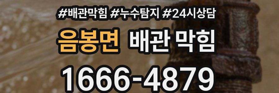 음봉면 배관 막힘