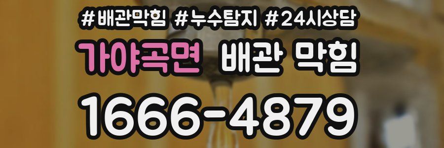 가야곡면 배관 막힘