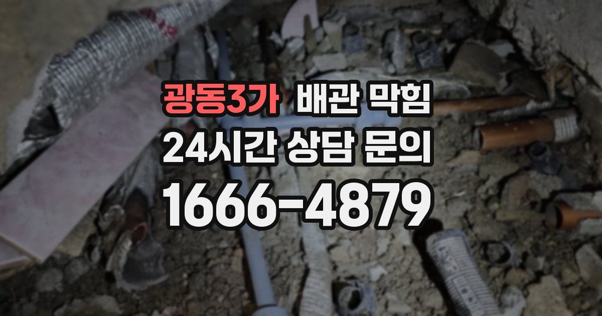 광동3가 배관 막힘