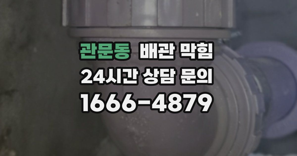 관문동 배관 막힘