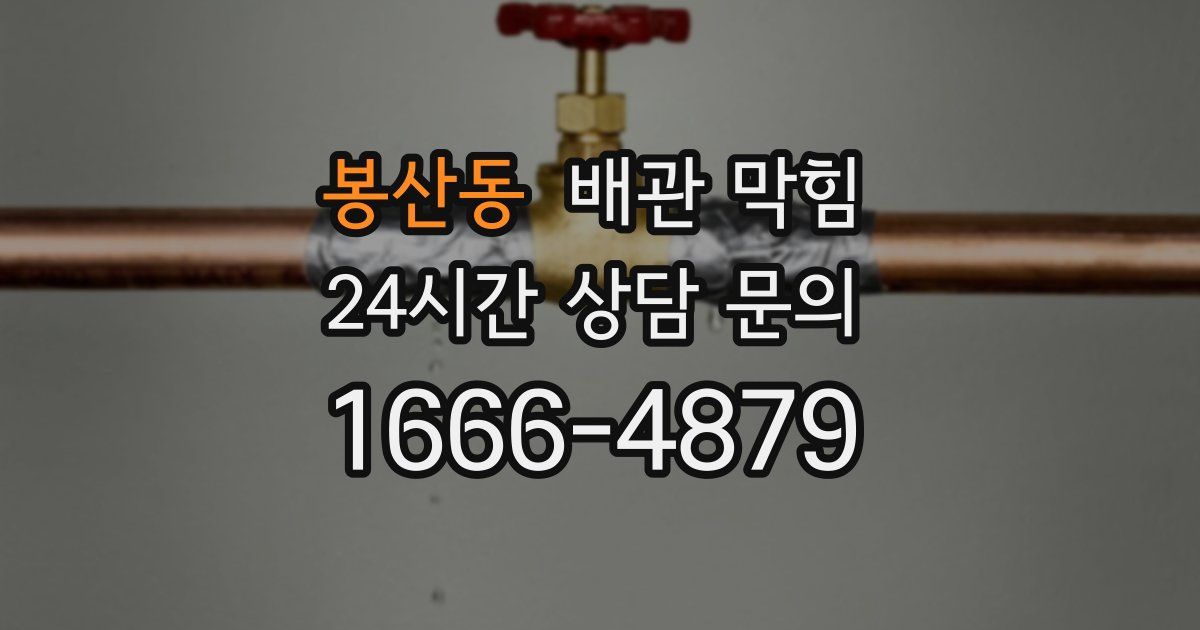봉산동 배관 막힘