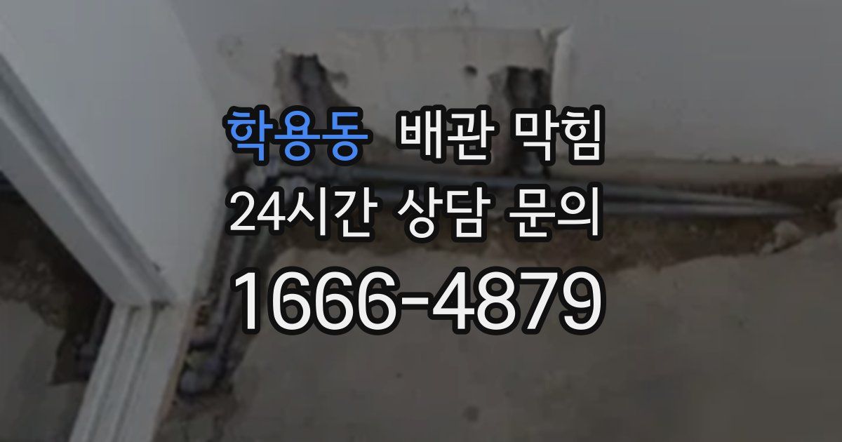 학용동 배관 막힘