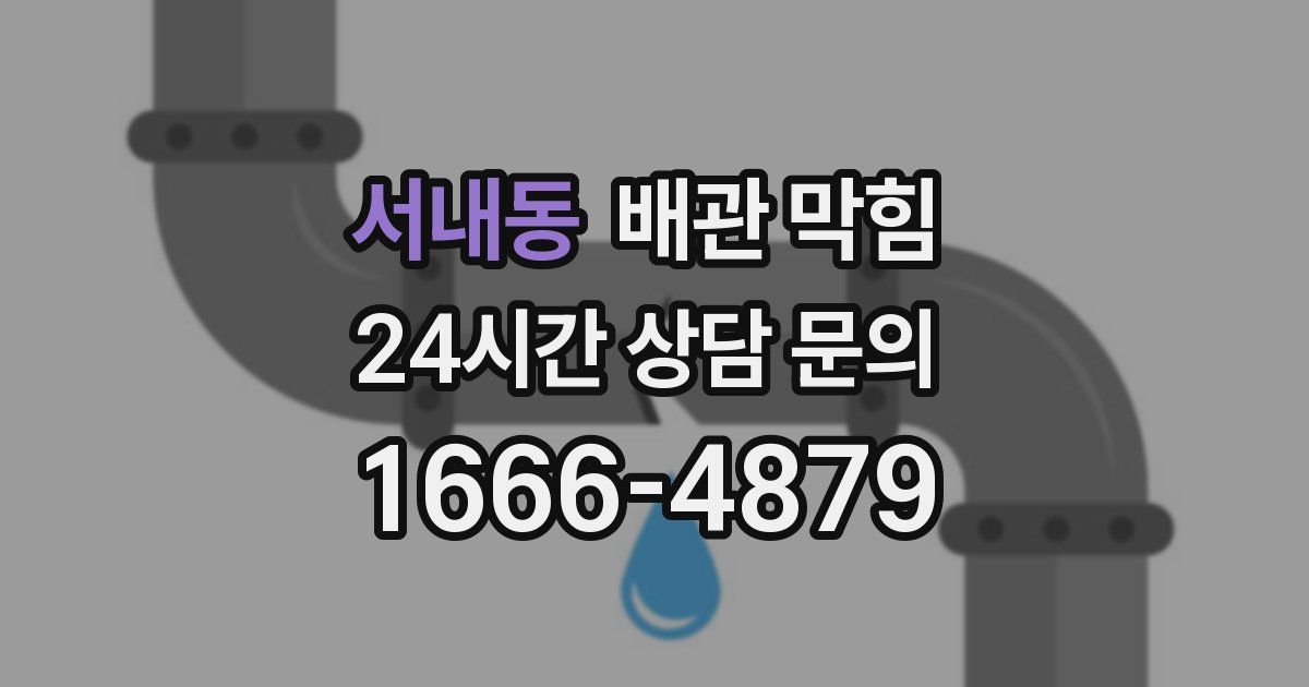 서내동 배관 막힘