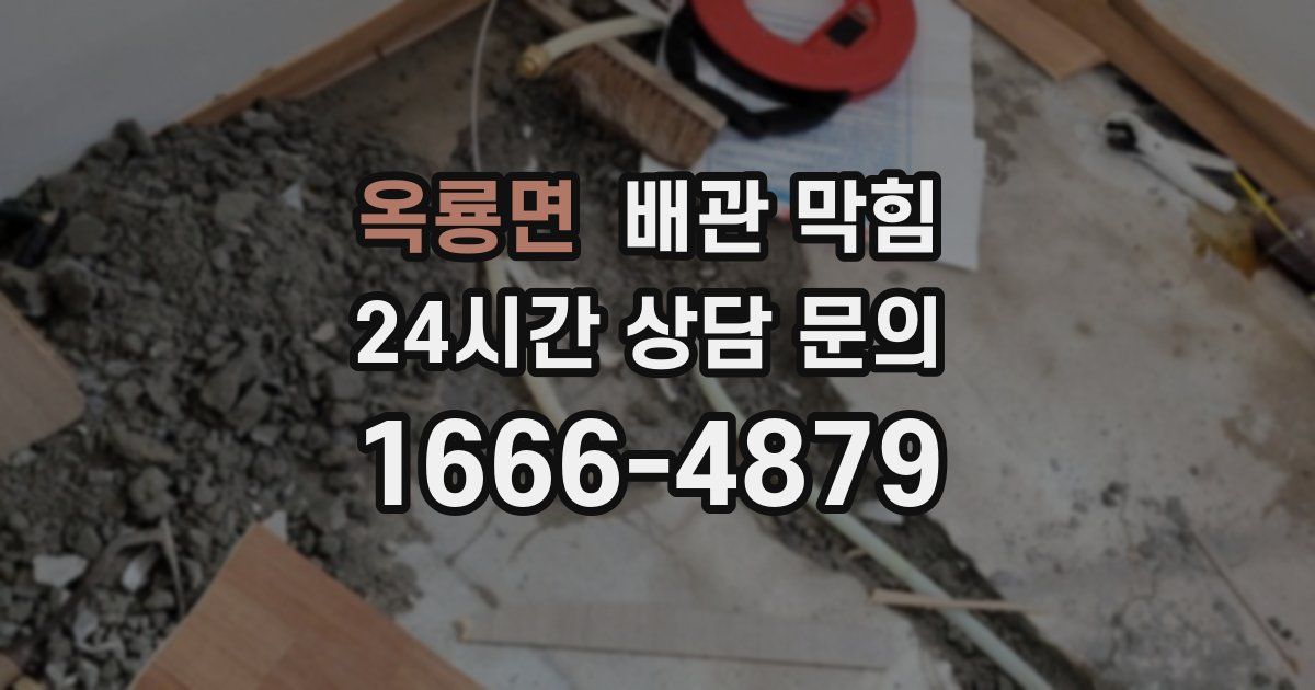 옥룡면 배관 막힘