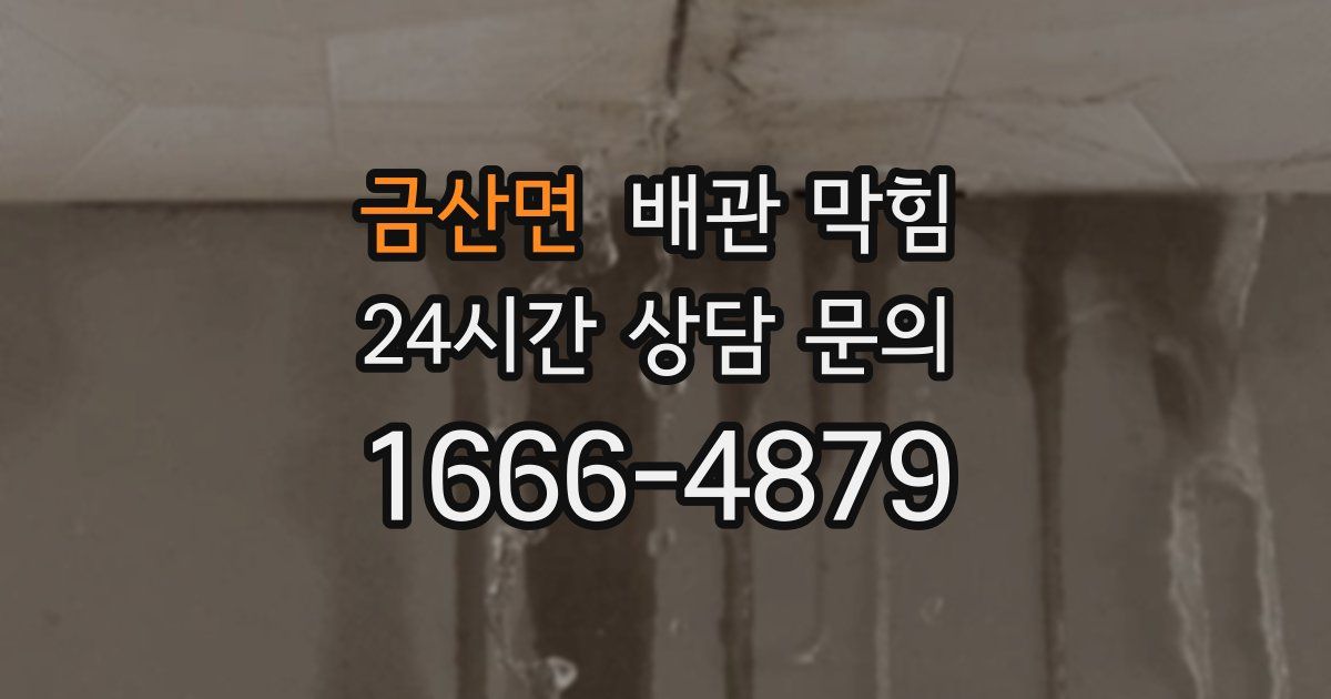 금산면 배관 막힘