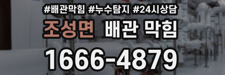 조성면 배관 막힘