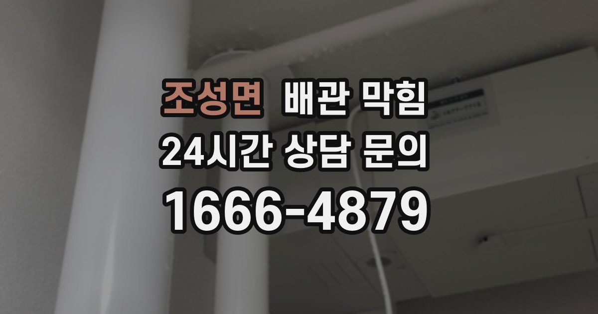 조성면 배관 막힘