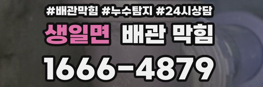 생일면 배관 막힘