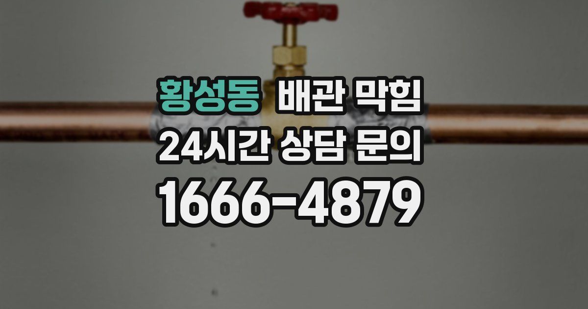 황성동 배관 막힘