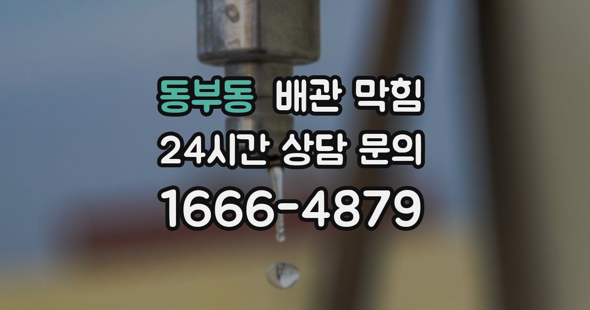 동부동 배관 막힘