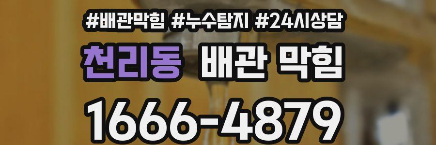 천리동 배관 막힘