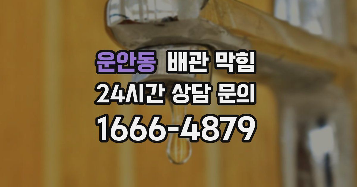 운안동 배관 막힘