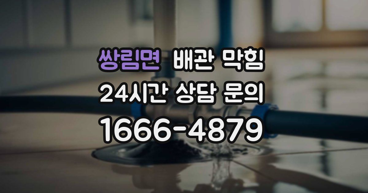 쌍림면 배관 막힘