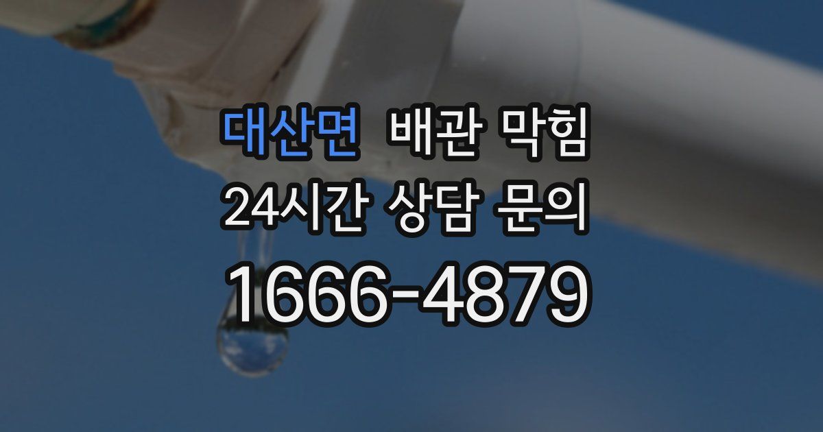 대산면 배관 막힘