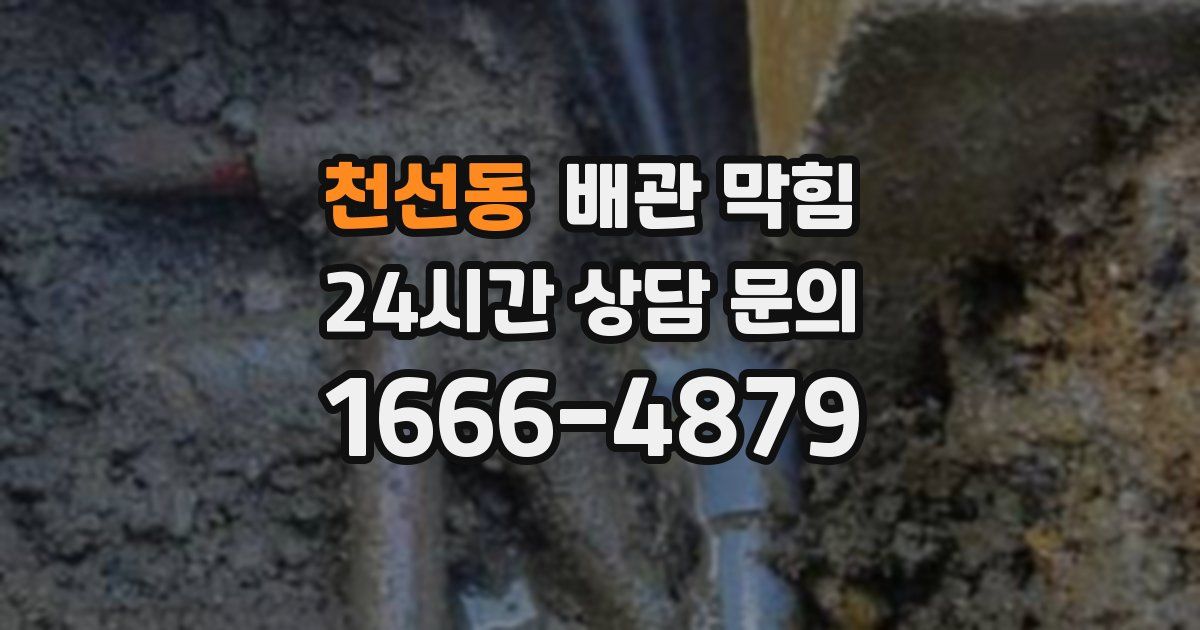 천선동 배관 막힘