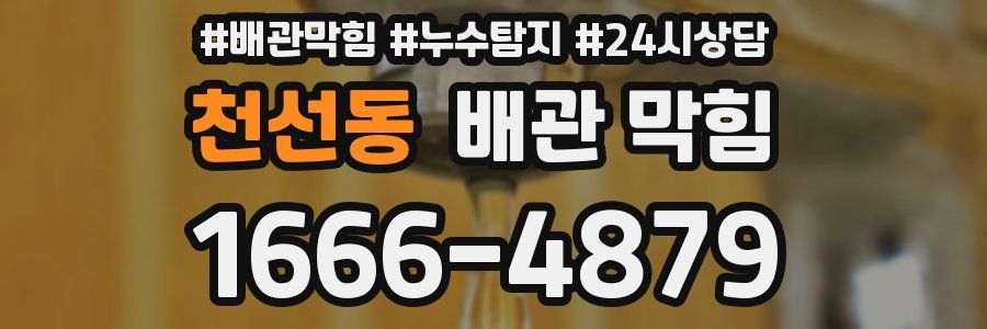 천선동 배관 막힘