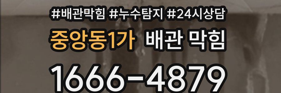 중앙동1가 배관 막힘