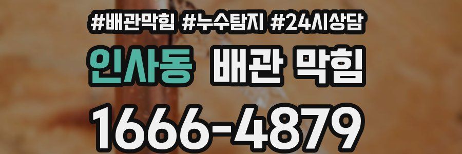인사동 배관 막힘