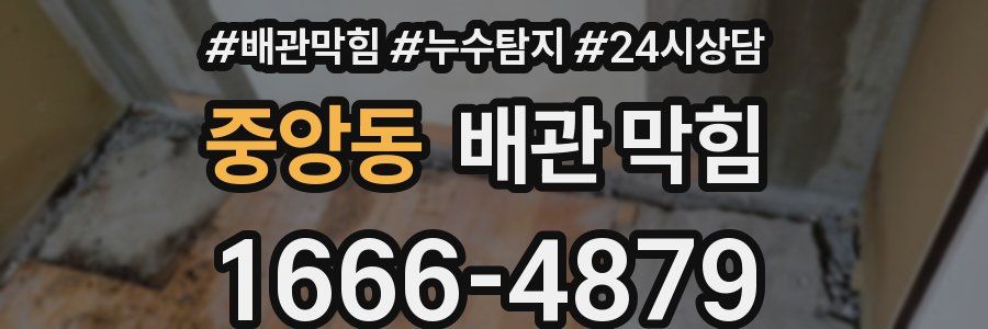 중앙동 배관 막힘