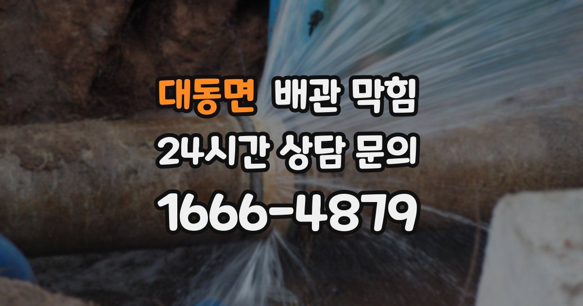 대동면 배관 막힘