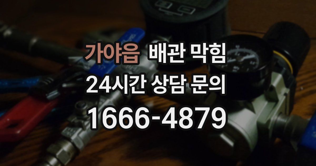 가야읍 배관 막힘