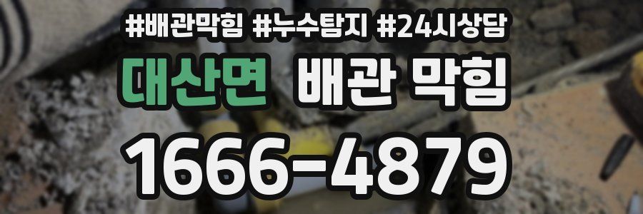 대산면 배관 막힘