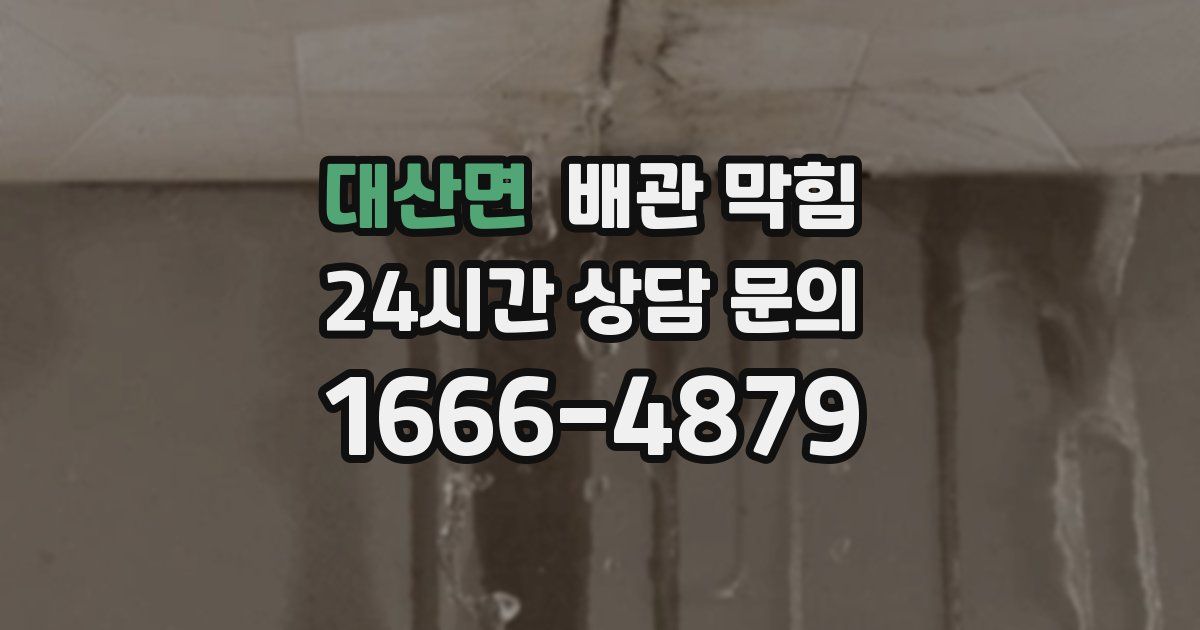 대산면 배관 막힘