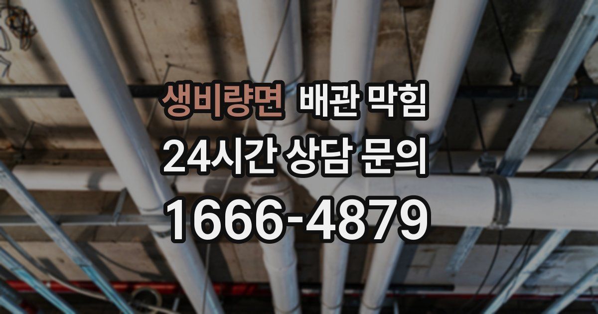 생비량면 배관 막힘