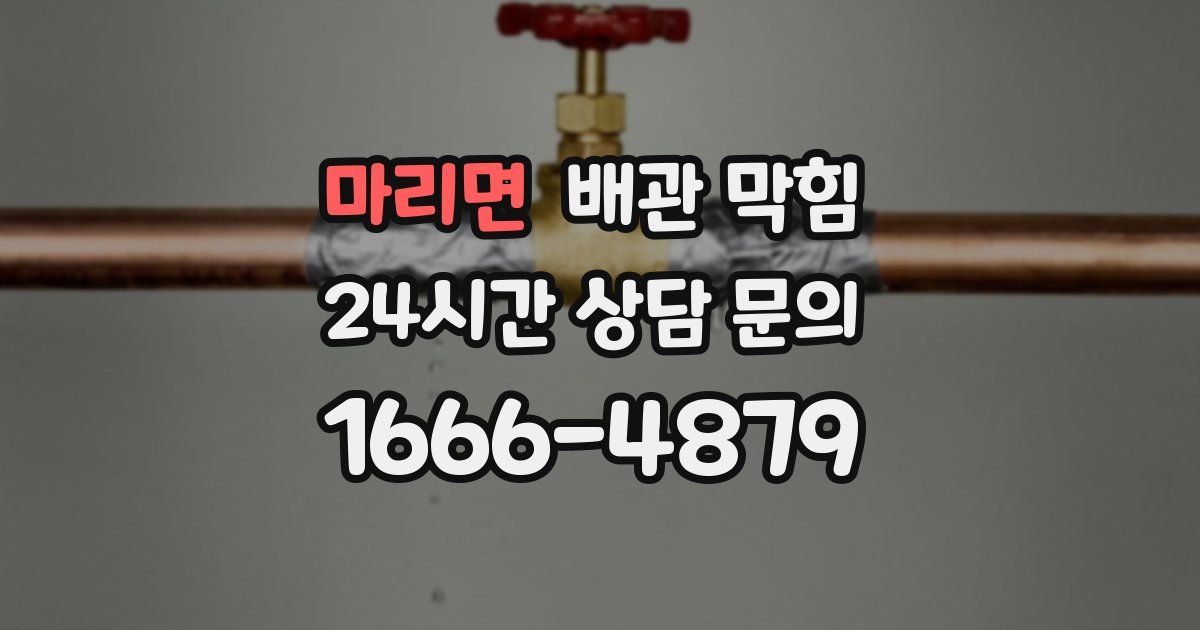 마리면 배관 막힘