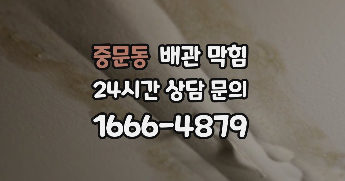 중문동 배관 막힘