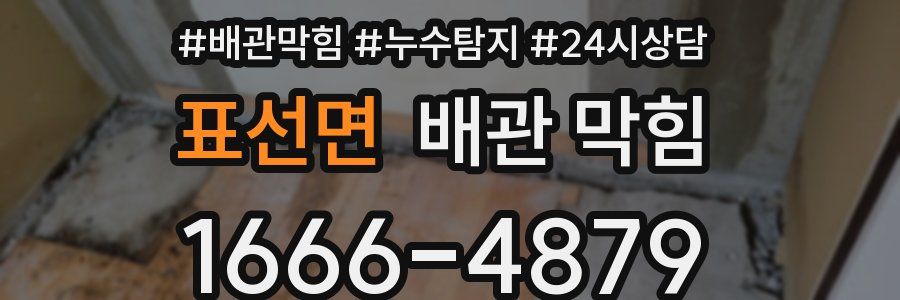 표선면 배관 막힘