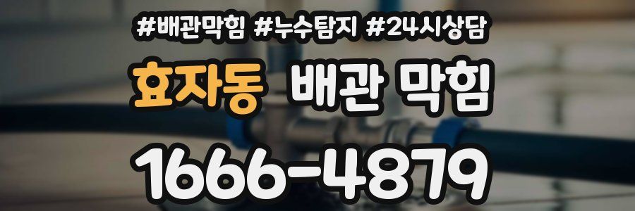 효자동 배관 막힘