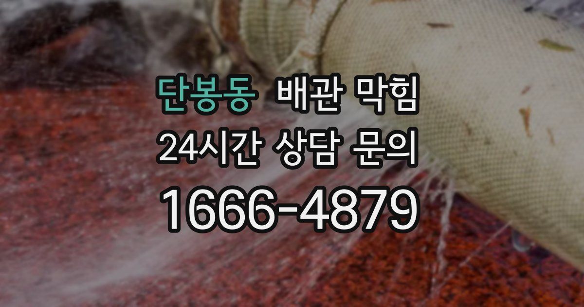 단봉동 배관 막힘