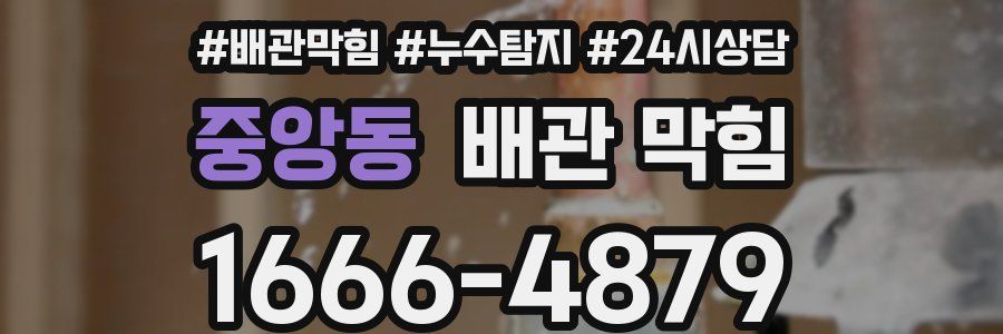 중앙동 배관 막힘