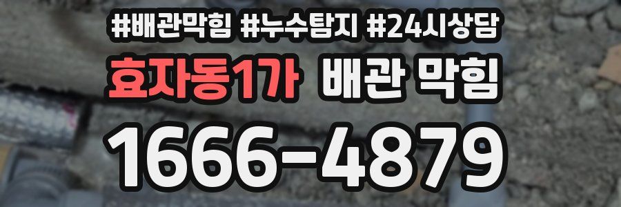 효자동1가 배관 막힘