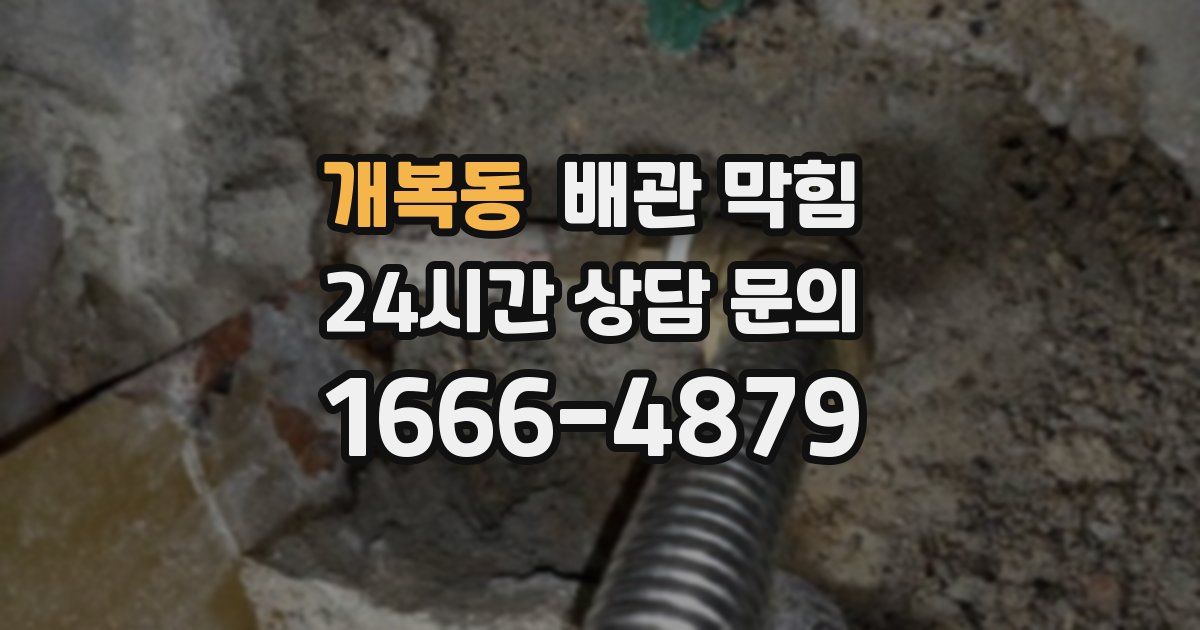 개복동 배관 막힘