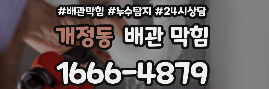 개정동 배관 막힘
