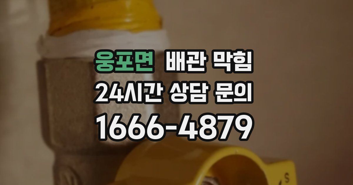 웅포면 배관 막힘