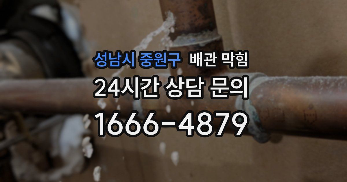 성남시 중원구 배관 막힘