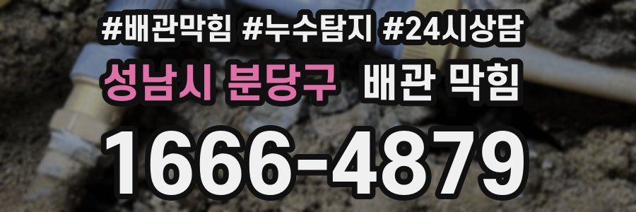 성남시 분당구 배관 막힘