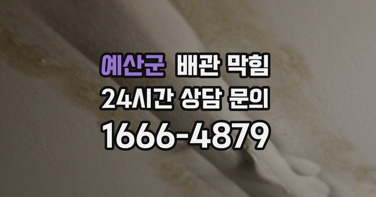 예산군 배관 막힘