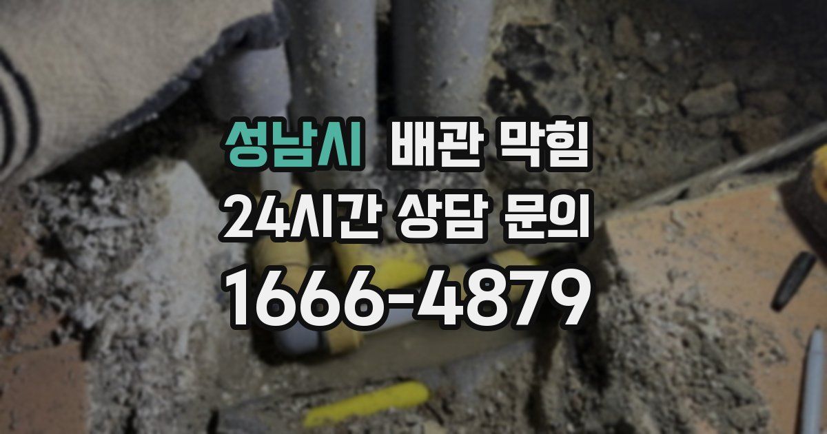 성남시 배관 막힘