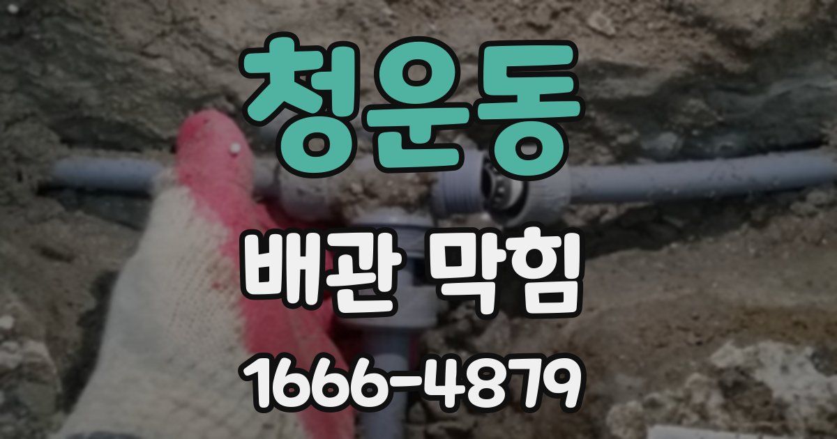 청운동 배관 막힘
