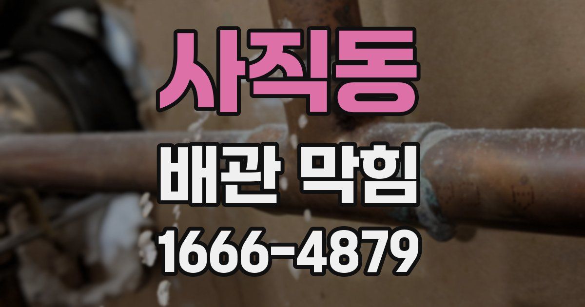 사직동 배관 막힘